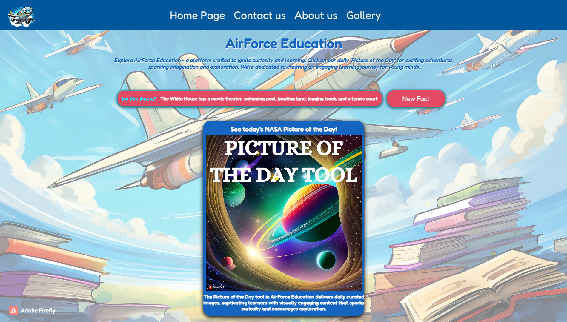 Image of the AirForce Education application.